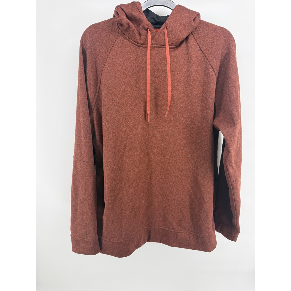 Lululemon Mens XL Engineered Warmth Hoodie Rust Orange Wool Blend Pullover